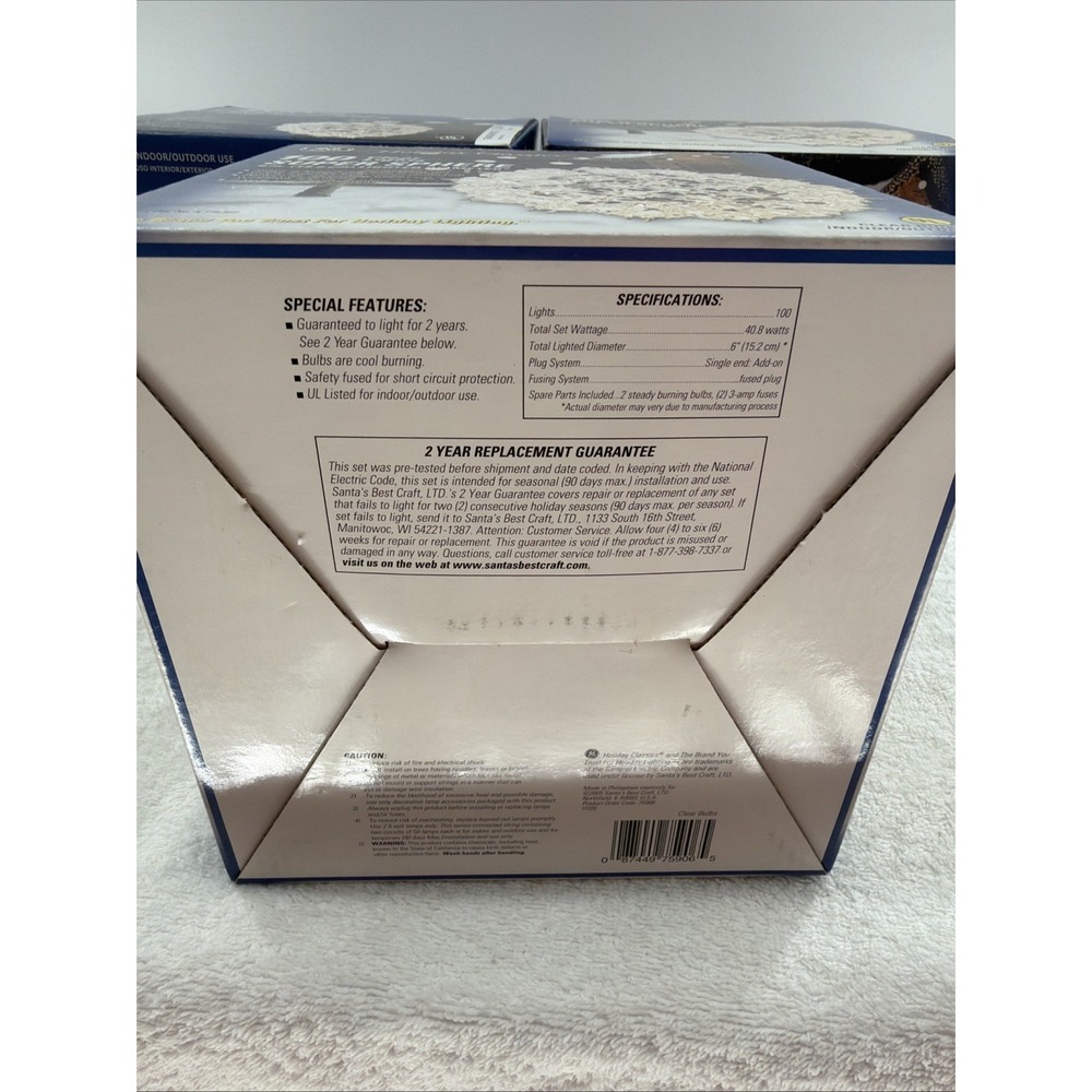 Set 3 GE Holiday Classics 100 Lights Super Sphere Ball Clear Indoor Outdoor 6" - Picture 4 of 7